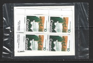 CANADA - #594 - 10c FOREST PLATE #3 BLOCKS SET IN SEALED PACK MNH