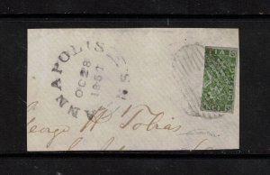 Nova Scotia #4a Very Fine Used Bisect On Cover Piece **With Certificate**
