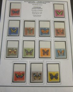 Suriname 1972 Sc C42-54 Butterfly set MNH