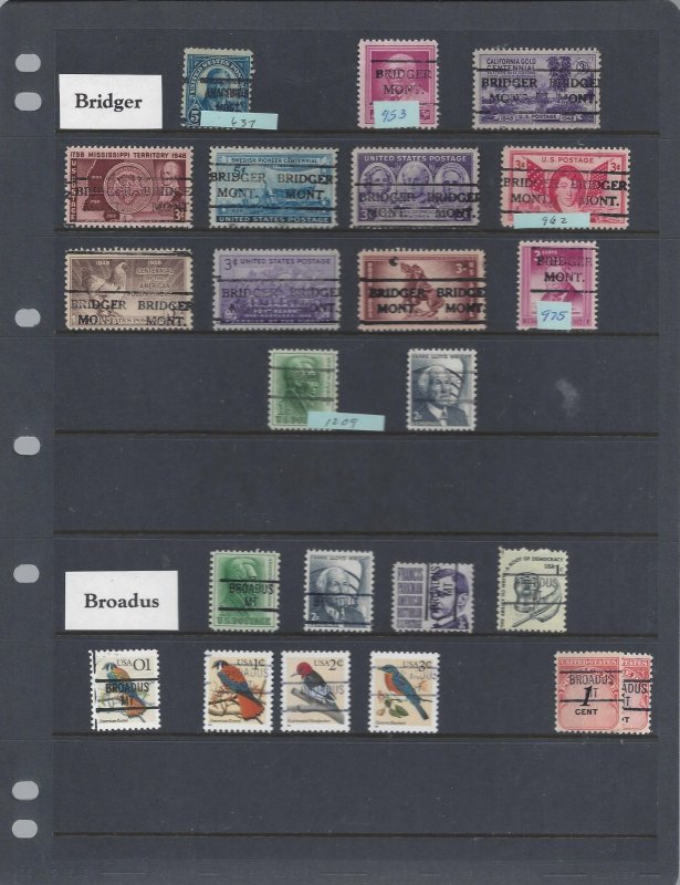Binder of Montana Precancels - See Scans and Description