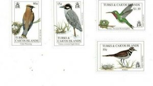 Turks & Caicos 1993 - Birds - Set of 8 Stamps - Scott #1045-52 - MNH