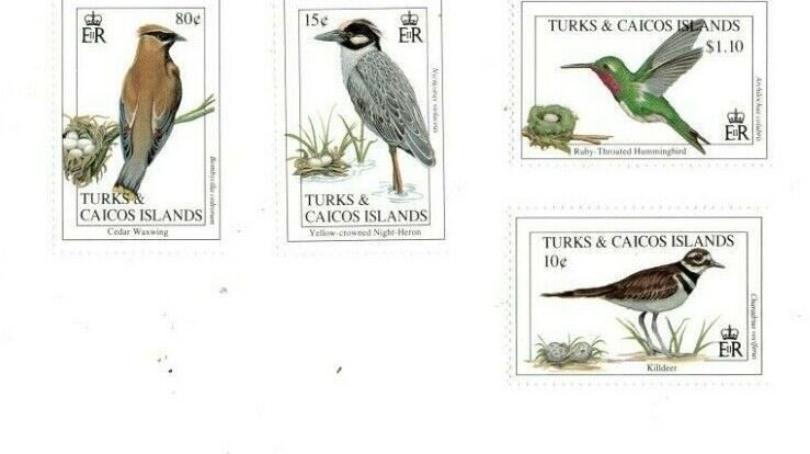 Turks & Caicos 1993 - Birds - Set of 8 Stamps - Scott #1045-52 - MNH
