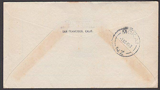 USA 1940 CROSBY photo FDC to New Zealand - Coronado - arrival backstamp....55353