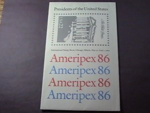 U.S.# 2216-2219-MNH---COMPLETE SET OF SOUVENIR SHEETS----AMERIPEX 86----1986