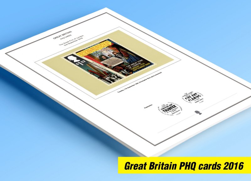 COLOR PRINTED GREAT BRITAIN 2016 PHQ CARDS STAMP ALBUM PAGES (125 illust. pages)