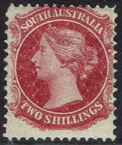 SOUTH AUSTRALIA 1876 QV 2/- WMK BROAD STAR PERF 11½-12½