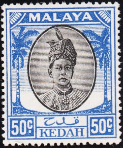 Malaya Kedah 1950-55 MH Sc 78 50c Sultan Tungku Badlishah