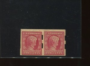 Scott 368 Schermack Type 3 Mint Paste Up with Imprint Pair of 2 Stamps NH