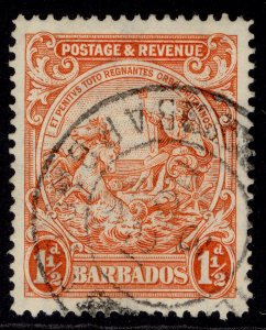 BARBADOS GV SG231d, 1½d orange, FINE USED. PERF 14