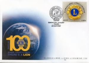 Estonia Stamps 2017 FDC Lions Club International 100th Anniv 1v Set