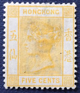 HONG KONG 1900-01 QV 5c wmk CA MH SG#58 HK5131