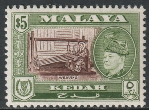 Malaya Kedah Scott 93 - SG102, 1957 Sultan $5 MH*