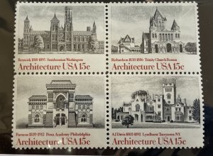 US 1981 Architecture  #1838-41 se-tenat blk of 4 mint