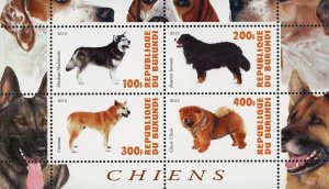 Alaskan Malamute Chow Chow Stamp Dog Pet Souvenir Sheet of 4 Mint NH