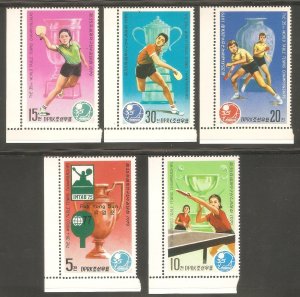 KOREA NORTH Sc# 1797 - 1801 MNH FVF Set5 Table Tennis Championship Sports