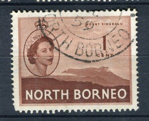 NORTH BORNEO; 1950s early QEII pictorial issue fine used 1c. value