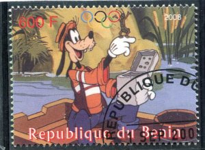 Benin 2008 DISNEY CHARACTERS Beijing Olympics 2008 1v Perforated Fine Used VF