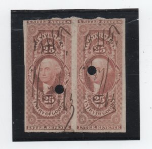 Scott# R45a horizontal  pair used   Entry of Goods  Scott  catalog   $100