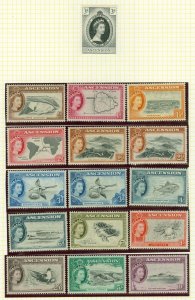 SG 57-69 Ascension 1956. ½d to 10/- set of 13. Fine unmounted mint CAT £150