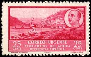 Spanish West Africa-Scott #E1 F-VF/NH - 1951 25¢ Tilimenzo Pass