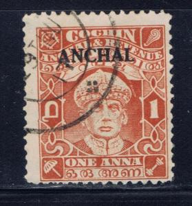 India-Cochin 54 Used 1939 overprint issue 