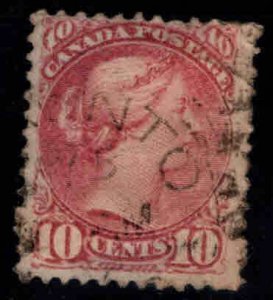 Canada Scott 40  Small Queen Victoria  10c still on piece of envelope