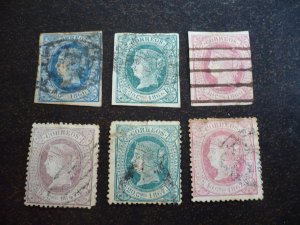 Stamps - Cuba - Scott# 24-27, 29-30 - Used