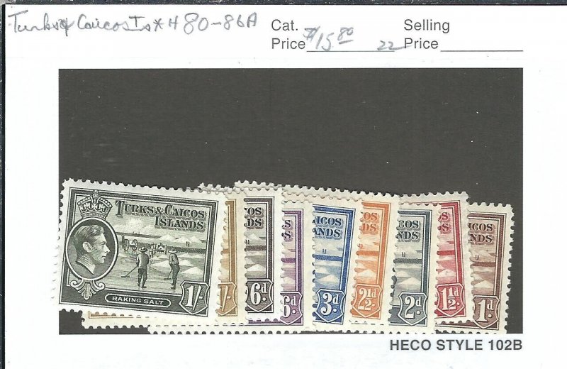 Turks & Caicos Islands: Sc #80-86a, Mint-Hinged (47672)