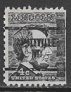 USA 1282: 4c Abraham Lincoln, Amityville precancel, used, VF