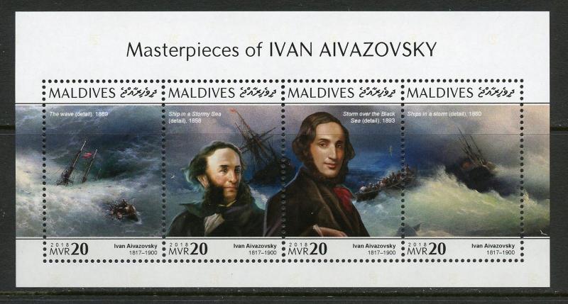 MALDIVES 2018 MASTERPIECES OF IVAN AIVAZOVSKY SHEET MINT NH