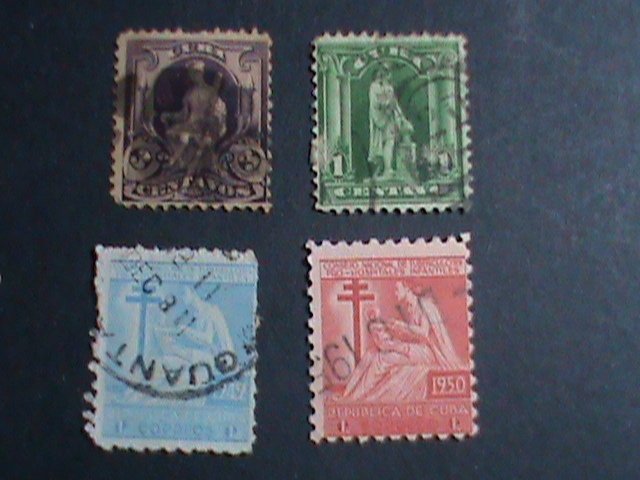 ​CUBA-1899 4 OVER 100 YEARS OLD CUBA FAMOUS USED STAMPS-SET-VERY FINE