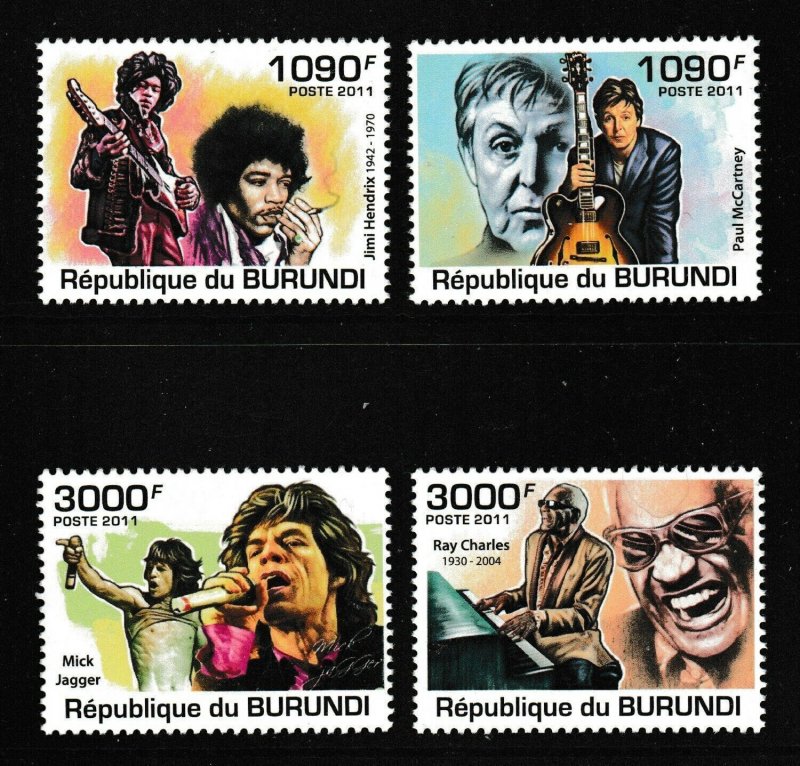 Burundi MNH 966-9 Famous Singers 2011 SCV 12.50