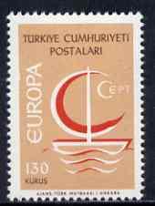 Turkey 1966 Europa 130k perf colour trial in orange, red ...