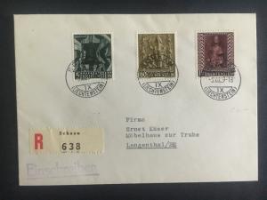 1959 Schaan Liechtenstein First Day cover to Langenthal # 350-352 FDC Comp Set