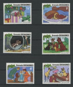 Grenada Disney Stamps Lady and The Tramp Dog Serie Set of 6 Stamps Mint NH