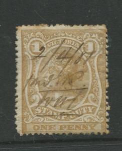 STAMP STATION PERTH: Australia Victoria #? Used 1879? Single 1p Stamp