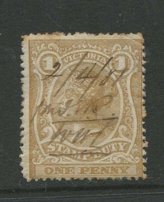 STAMP STATION PERTH: Australia Victoria #? Used 1879? Single 1p Stamp