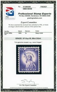 US Stamp #1035c Statue of Liberty 3c - PSE CERT - XF-SUP 95 - MNH - SMQ $35.00