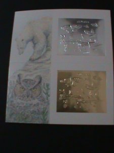 ​GUYANA-RARE LOVELY BEAUTIFUL BUTTERFLIES GOLD & SILVER IMPERF S/S MNH VF