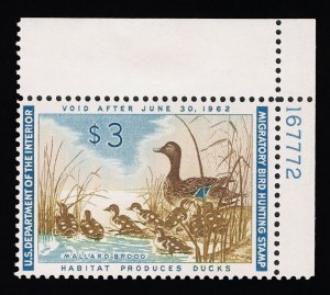 VERY AFFORDABLE GENUINE SCOTT #RW28 VF-XF MINT OG NH DUCK STAMP PNS PLATE 167772