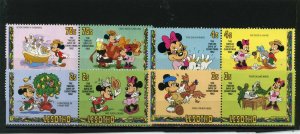 LESOTHO 1982 WALT DISNEY CHRISTMAS SET OF 8 STAMPS MNH 