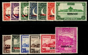 PAKISTAN SG O14-O26, COMPLETE SET, LH MINT. Cat £130.