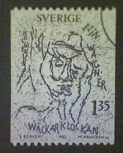 Sweden, Scott #1407, used (o), 1982, Wackarklockan, 1.35k, purple brown