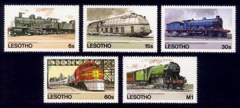 Lesotho Sc# 453-7 MNH Locomotives