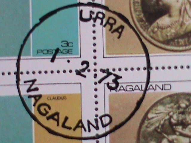 ​NAGALAND-1973 WORLD FAMOUS ANCIENT COINS-ANTIQUE- CTO SHEE-VERY FINE