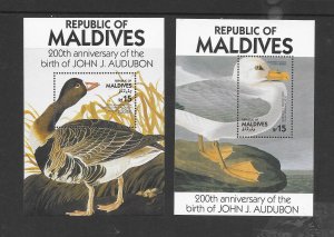BIRDS - MALDIVES #1203-04 AUDUBON S/S MNH