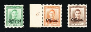 [NEW ZEALAND] ½d-1½d SC O72-O74 / Set of 3 (MNH)