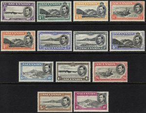 Ascension 1938 1/2d- £1 Pictorial PERF 13.5 Scott 40a-49a MLH Cat $314