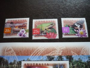 Stamps-Australia-Scott#1526-1527,1531a,1532,1535-MNH Set of 7 Stamps & Souvenir