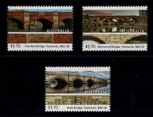 Australia 2025 Tasmania's Convict Bridges  Set of 3 MNH